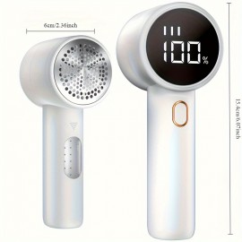 1pc ポータブル電動生地シェーバー、電動リント除去、USB充電式セーターシェーバー、電動リントシェーバー、LEDディスプレイ、フラズリムーバー、ポータブルハーブトリマー