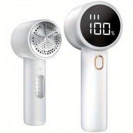 1pc ポータブル電動生地シェーバー、電動リント除去、USB充電式セーターシェーバー、電動リントシェーバー、LEDディスプレイ、フラズリムーバー、ポータブルハーブトリマー