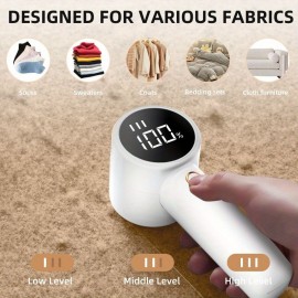 1pc ポータブル電動生地シェーバー、電動リント除去、USB充電式セーターシェーバー、電動リントシェーバー、LEDディスプレイ、フラズリムーバー、ポータブルハーブトリマー