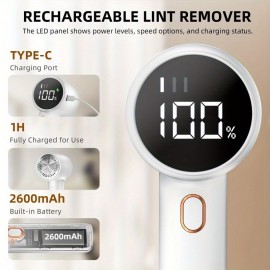 1pc ポータブル電動生地シェーバー、電動リント除去、USB充電式セーターシェーバー、電動リントシェーバー、LEDディスプレイ、フラズリムーバー、ポータブルハーブトリマー