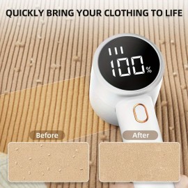 1pc ポータブル電動生地シェーバー、電動リント除去、USB充電式セーターシェーバー、電動リントシェーバー、LEDディスプレイ、フラズリムーバー、ポータブルハーブトリマー
