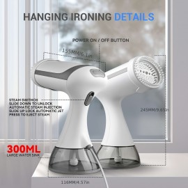 持ち運び可能なハンドヘルド衣類用スチーマー、取り外し可能な水タンク付き強力シーツクリンナーセット（家庭・旅行用）