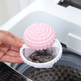1個 2-in-1 洗濯機クリーニングボールとヘアキャッチャー付き - 衣類の清潔度を高め、絡まりを防ぐ耐久性プラスチックメッシュフィルターバッグ