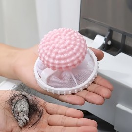 1個 2-in-1 洗濯機クリーニングボールとヘアキャッチャー付き - 衣類の清潔度を高め、絡まりを防ぐ耐久性プラスチックメッシュフィルターバッグ