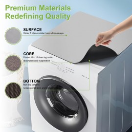 防塵防滑洗濯機カバー - 吸収性、耐久性、ソリッドカラーペッド、家庭用電器、冷蔵庫、ベッドサイドカウンタ、汚れに強い、洗濯機カバーペッド | モダニストデザイン | アンチスリップパッド