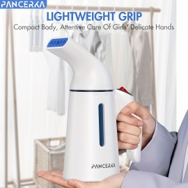 パンケルカ ポータブルハンドヘルド衣類スチーマー、120ml容量、700W、10分でしわ消し、家庭・オフィス・旅行用強力スチーム、ライトグリーン/ミントグリーン/ピンク/ブラック/ホワイト、シンプルモダンデザインのエルゴノミックハンドル付き [PSE認証済]