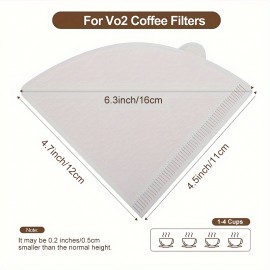 50/100枚 V60 コーヒーフィルターペーパー、円錐形、使い捨て、簡単使用 V02、ドリップコーヒーメーカー用、業務用