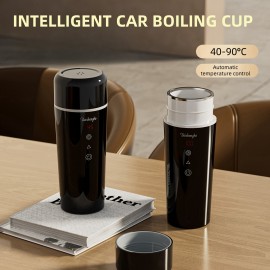 12 V ポータブル電動ケトル - 420 ml ホットウォーターアイソレーションカークップ、磁気誘導搾り、コンパクトトラベルデザイン、フルボディ防水、ドライボイル保護 - 車の旅行、コーヒー、ティー、屋外活動に最適