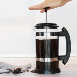 34オンス フレンチプレス コーヒーメーカー - 耐熱厚手ガラス、304ステンレス鋼、滑り止めシリコンベース、家庭＆キャンプ用コールドブリュー
