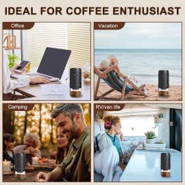 USB充電式ポータブル電気コーヒーグラインダー - 家庭＆旅行用コンパクトデザイン、食品用プラスチック、透明容器、コーヒー愛好家への完璧なギフト