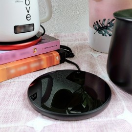 EDELIN 4インチ USB電源コースター - コーヒーカップを55°Cに保つ、アルミニウム合金、EDLIN