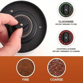 ポータブル電動バーコーヒーグラインダー - USB-C充電式、調整可能なセラミックバール、一触操作＆クリーンブラシ付き - コンパクトスパイス＆コーヒー豆グラインダーホーム用、ブラック、ポータブルコーヒーグラインダー | モダンコーヒーグラインダー | 簡単清掃グラインダー、キッチングラインダー