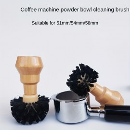 木製エスプレッソマシン用クリーニングブラシ - 人間工学に基づいたハンドル付きバリスタコーヒータンパー用スクラブツール - コーヒー＆エスプレッソメーカー用効果的なフィルターバスケットクリーナー - エッセンシャルコーヒーショップアクセサリー