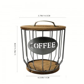 1個 ブラック コーヒーカプセル 収納ラック 金属製 クリエイティブ オーナメント キッチン リビングルーム 収納バスケット