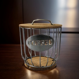 1個 ブラック コーヒーカプセル 収納ラック 金属製 クリエイティブ オーナメント キッチン リビングルーム 収納バスケット