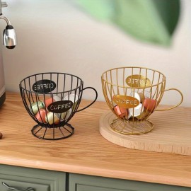 家庭、オフィス、コーヒーショップに適しています - メタリックな輝き; 精巧な鍛造鉄製コーヒーカプセル収納ラック