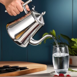 1.5L 厚手ステンレススチールケトル 家庭用、フィルター付き、コーヒー/ティーに最適、ホテル/レストランに適し、インダクション調理器に互換性あり。