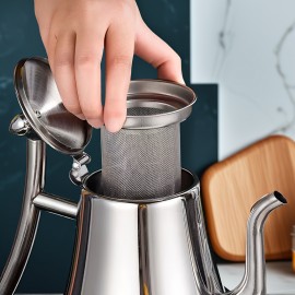 1.5L 厚手ステンレススチールケトル 家庭用、フィルター付き、コーヒー/ティーに最適、ホテル/レストランに適し、インダクション調理器に互換性あり。