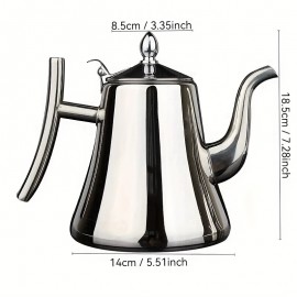 1.5L 厚手ステンレススチールケトル 家庭用、フィルター付き、コーヒー/ティーに最適、ホテル/レストランに適し、インダクション調理器に互換性あり。