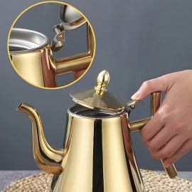 1.5L 厚手ステンレススチールケトル 家庭用、フィルター付き、コーヒー/ティーに最適、ホテル/レストランに適し、インダクション調理器に互換性あり。
