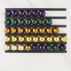 6個 DIY キャプスルコーヒー収納ラック エスプレッソコーヒーポッド クリエイティブ コーヒー収納カードスロット楽しいホームデコレーション収納 キャプスルコーヒーのモデルに関係なく ブラック/ホワイト
