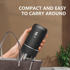 USB充電式コーヒーグラインダー - 調節可能、静音のエレクトリック豆＆スパイスミル エスプレッソ・ドリップコーヒーなどに - ブラック＆ホワイトオプション 透明ガラスボディ＆ステンレス製研削機構 コーヒービーンズグラインダー