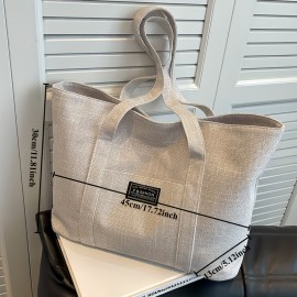 女性向けのヘンプファブリックトートバッグ、広々と肩掛け可能なハンドバッグ、ジッパークロージャー付きの多用途メッセンジャーバッグ、複数のポケット付き、手洗い可能またはクリーニング専用