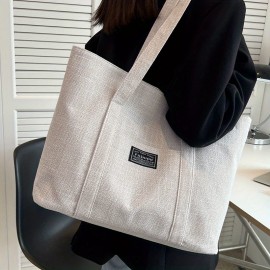 女性向けのヘンプファブリックトートバッグ、広々と肩掛け可能なハンドバッグ、ジッパークロージャー付きの多用途メッセンジャーバッグ、複数のポケット付き、手洗い可能またはクリーニング専用