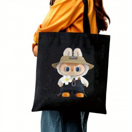 JIT キャンバス トートバッグ 大容量 プリント入り ファスナーなし 裏地なし 付属品なし 学生 授業 通勤 旅行 買い物用