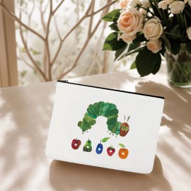 カタパル＆フルーツデザインのウィミズカルキャンバスメイクアップバッグ - 携帯用トラベルオーガナイザー、ペンケース、マルチパーパススナックジッパーポーチ、耐久性と色あせに強い、姉妹や友人への理想的なギフト