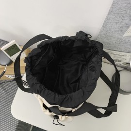 ヴィンテージ巾着トートバッグ、Y2K スタープリントショルダーバッグ、大容量クロスボディ Abg 学校通勤旅行用