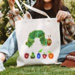 The Very Hungry Caterpillar レディース スタイリッシュ カジュアル ユニセックス キャンバス トートバッグ