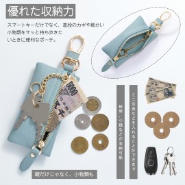 プレミアム本革キーホルダーウォレット ジッパー付き - ユニセックス 車用キー収納＆オーガナイザー、ブラック・オリーブグリーン・ベージュ・ゴールドトーン クラスプ 日常使いやギフトに最適