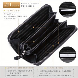 高級メンズウォレット、豊かな容量、真皮、YKKジッパー、防犯、取り外し可能なコインパース、優れた工芸、紳士の選択、ビジネスファッション、牛革