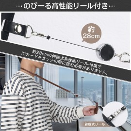 多機能フェイクレザーIDバッジホルダー、引き出し式ストラップ付き – 両面ネックストラップ、ワークパス、名刺＆通勤カード用3カードスロット、ブラウン/ブラック/レッド/バーガンディーオプション、IDバッジ用ストラップ