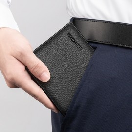 男性用の最高級牛革財布、カジュアルスタイル、洗えないショート二つ折りクラッチ、外出用、プリントデザインなし - 本革コンパクトメンズビルフォルド